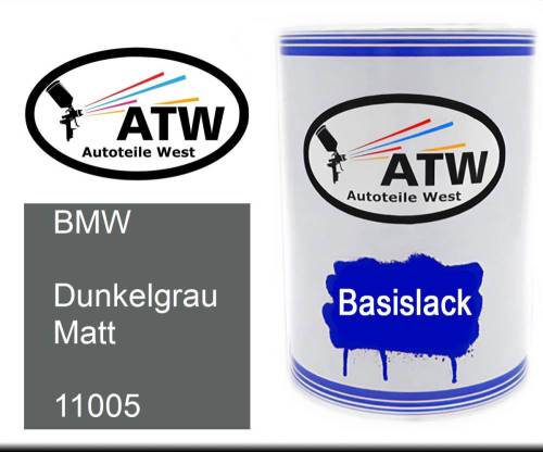 BMW, Dunkelgrau Matt, 11005: 500ml Lackdose, von ATW Autoteile West.